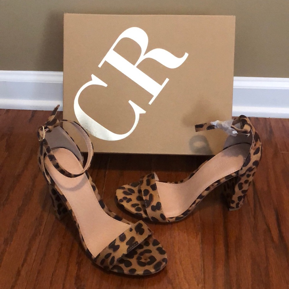 Leopard block heel